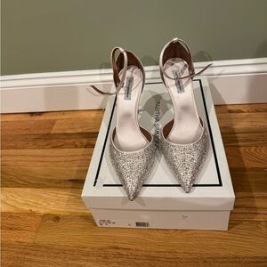 Tabitha Simmons Sparkling Silver Heels